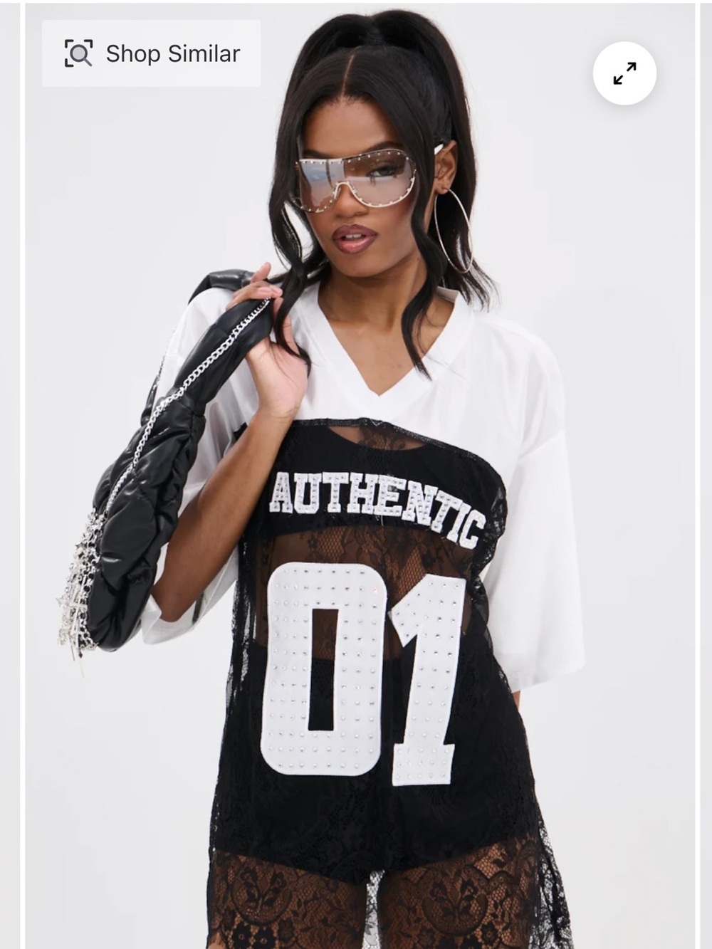 AKIRA IT GIRL LACE JERSEY DRESS IN WHITE AND BLACK